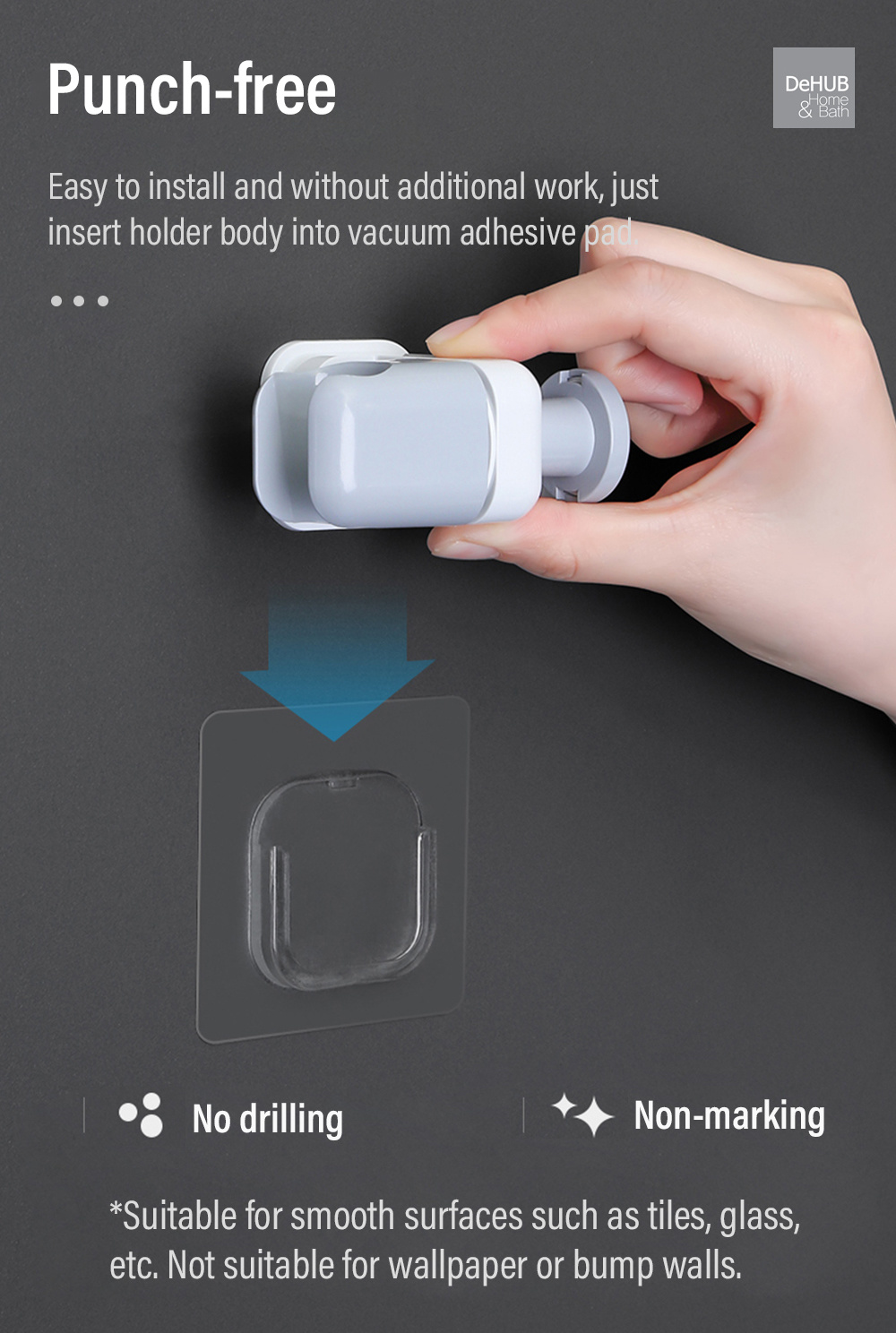 KOREA DeHUB Vacuum Pad Shower Head Holder-2